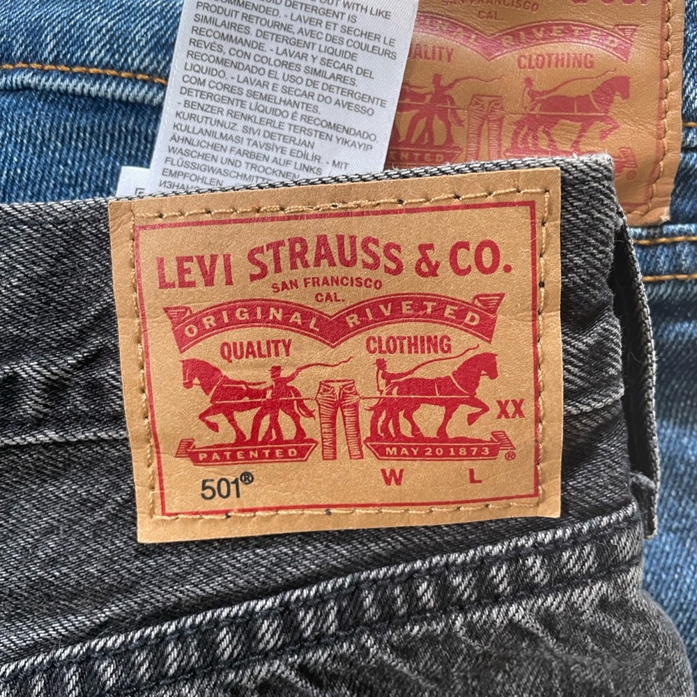 Levi’s 501 Black Faded Shorts High Rise Fit - Picture 6 of 6